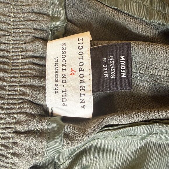 Anthropologie Women's M Green The Essential Pull-On Trouser Pockets - Picture 8 of 15